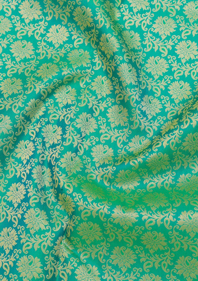 Sea Green Zariwork Pure Silk Saree-Koskii