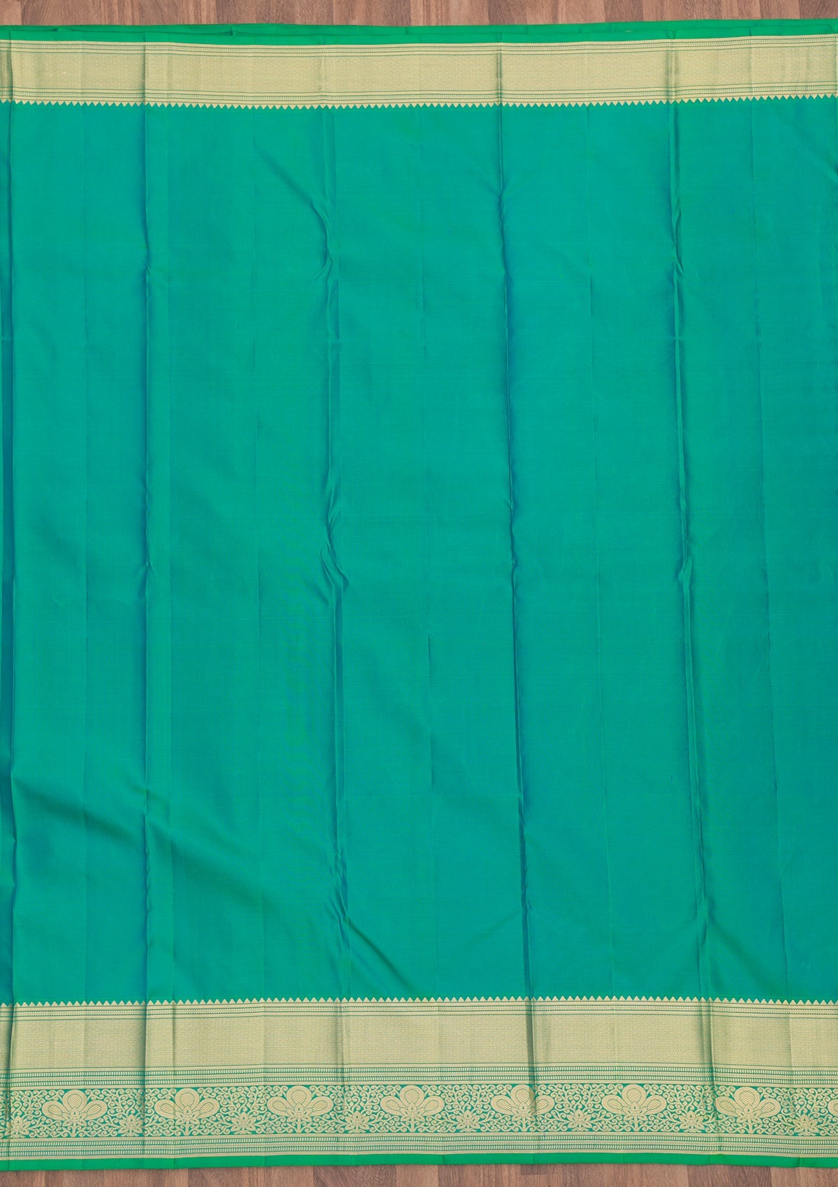 Sea Green Zariwork Pure Silk Saree-Koskii