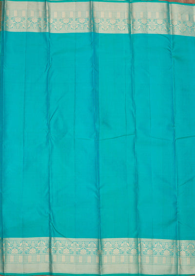 Sea Green Zariwork Pure Silk Saree-Koskii