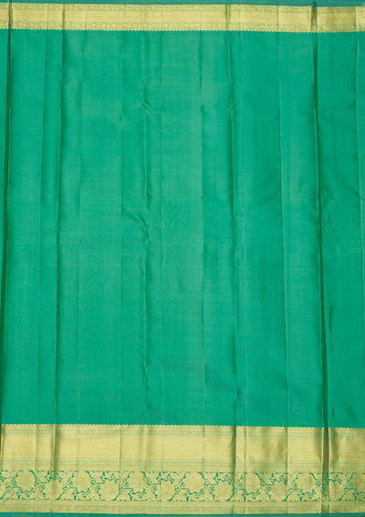 Sea Green Zariwork Pure Silk Saree-Koskii