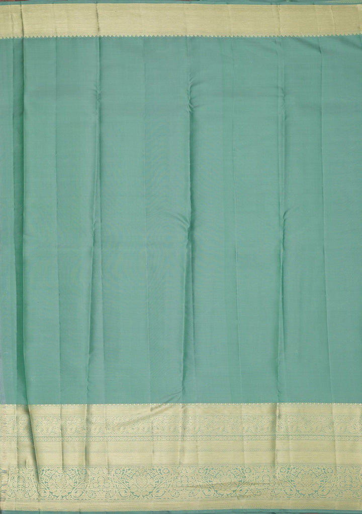 Sea Green Zariwork Pure Silk Saree-Koskii