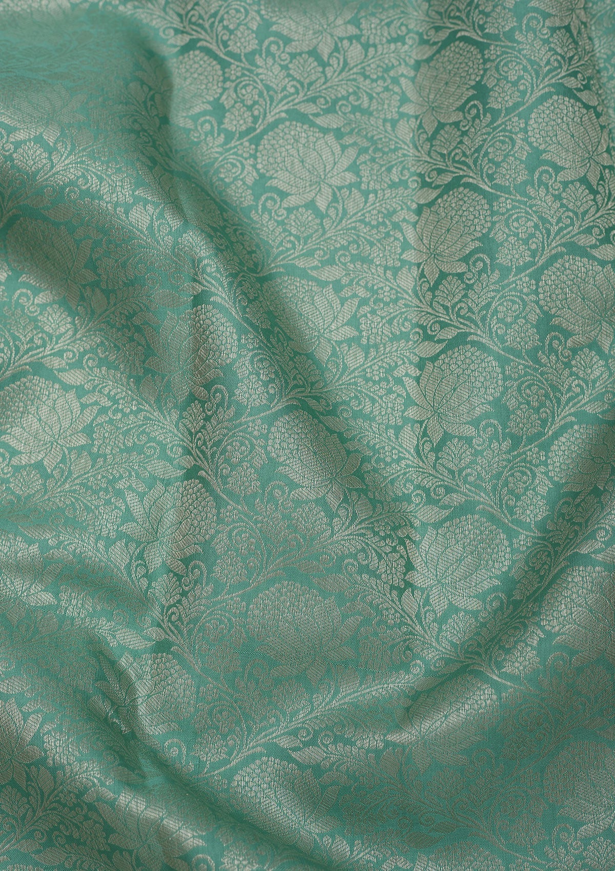 Sea Green Zariwork Pure Silk Saree-Koskii