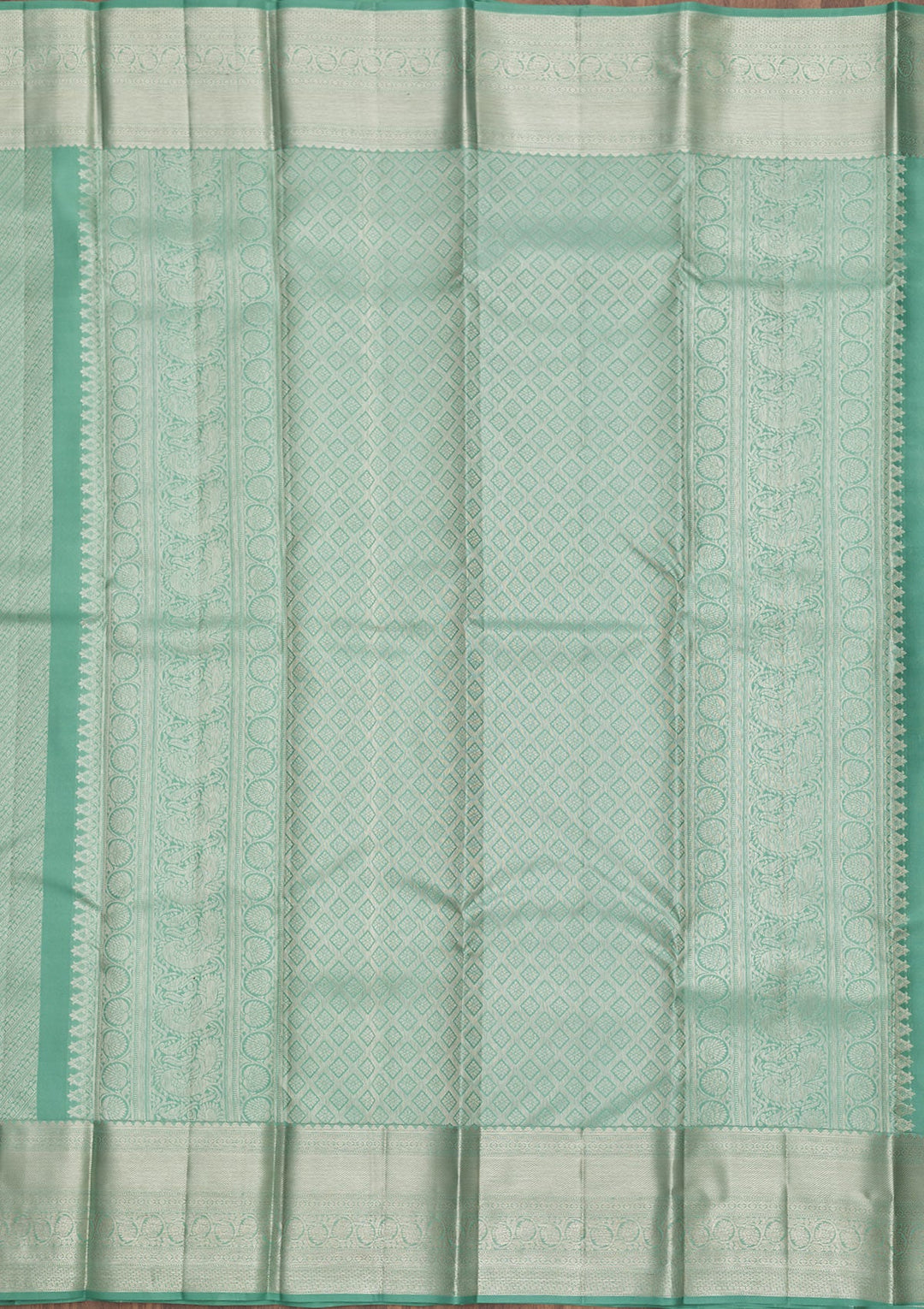Sea Green Zariwork Pure Silk Saree-Koskii