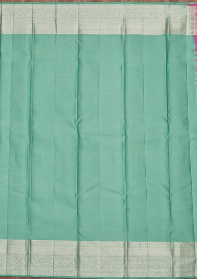 Sea Green Zariwork Pure Silk Saree-Koskii