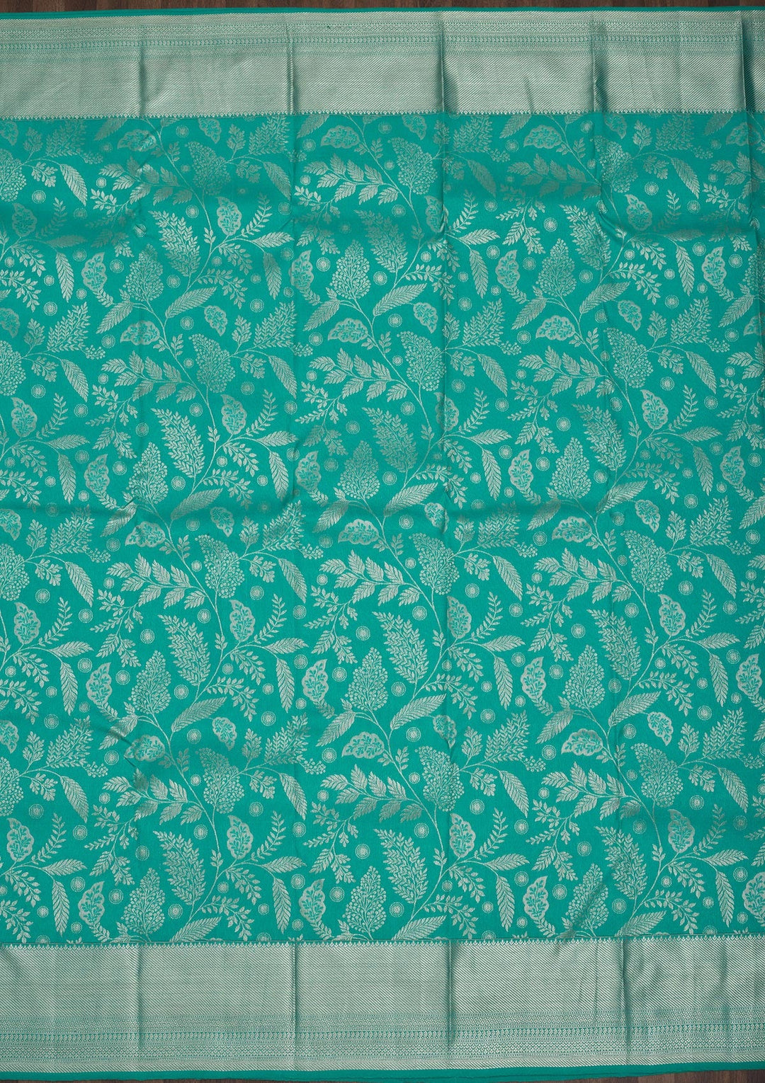 Sea Green Zariwork Pure Silk Saree-Koskii
