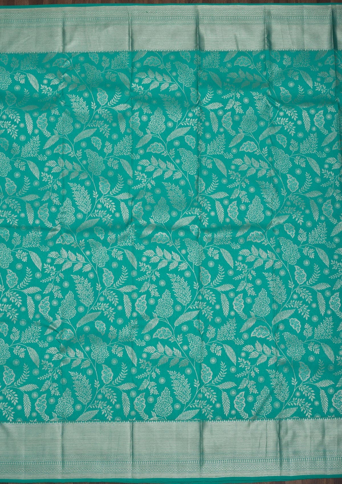 Sea Green Zariwork Pure Silk Saree-Koskii