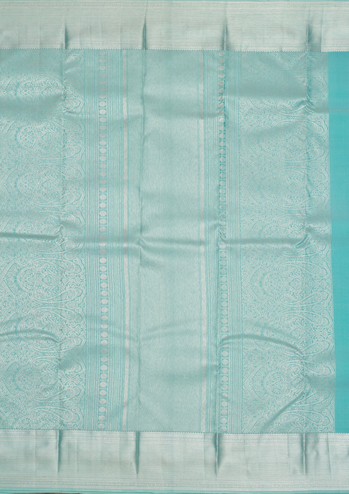 Sea Green Zariwork Pure Silk Saree-Koskii