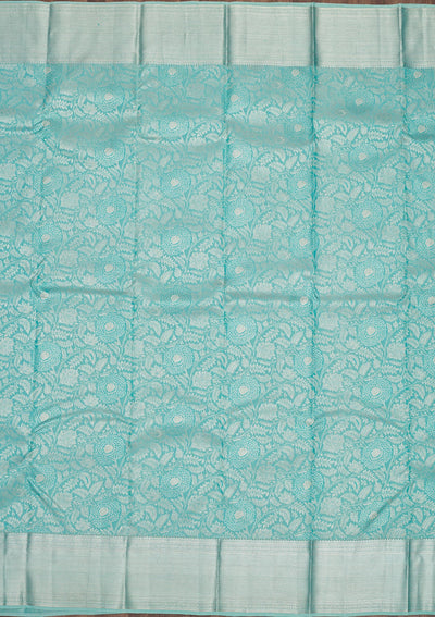 Sea Green Zariwork Pure Silk Saree-Koskii