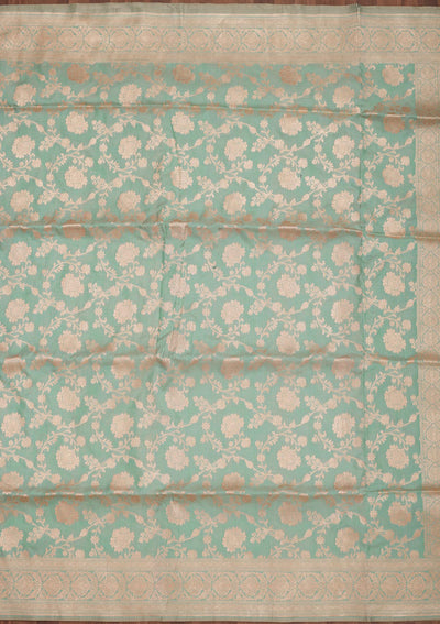 Sea Green Zariwork Pure Silk Saree-Koskii