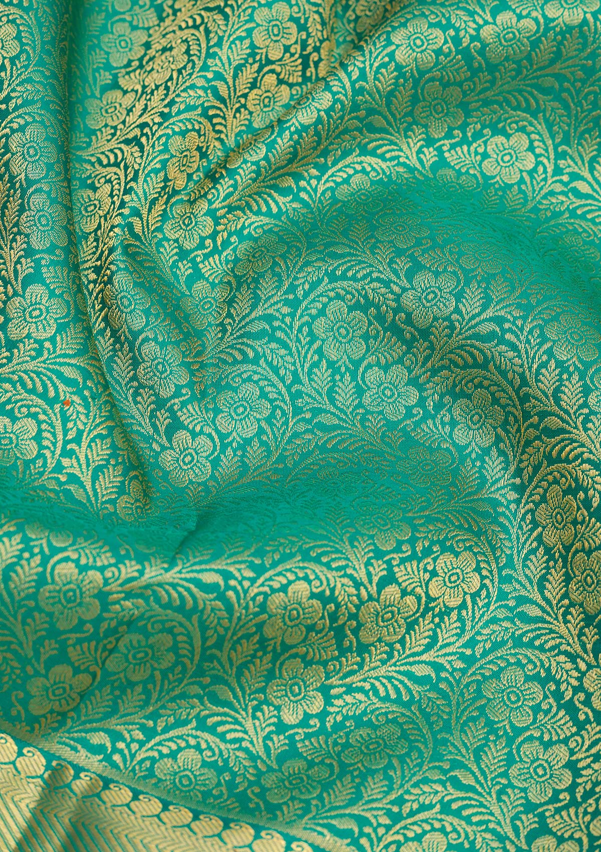 Sea Green Zariwork Pure Silk Saree