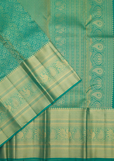 Sea Green Zariwork Pure Silk Saree