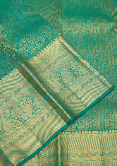 Sea Green Zariwork Pure Silk Saree