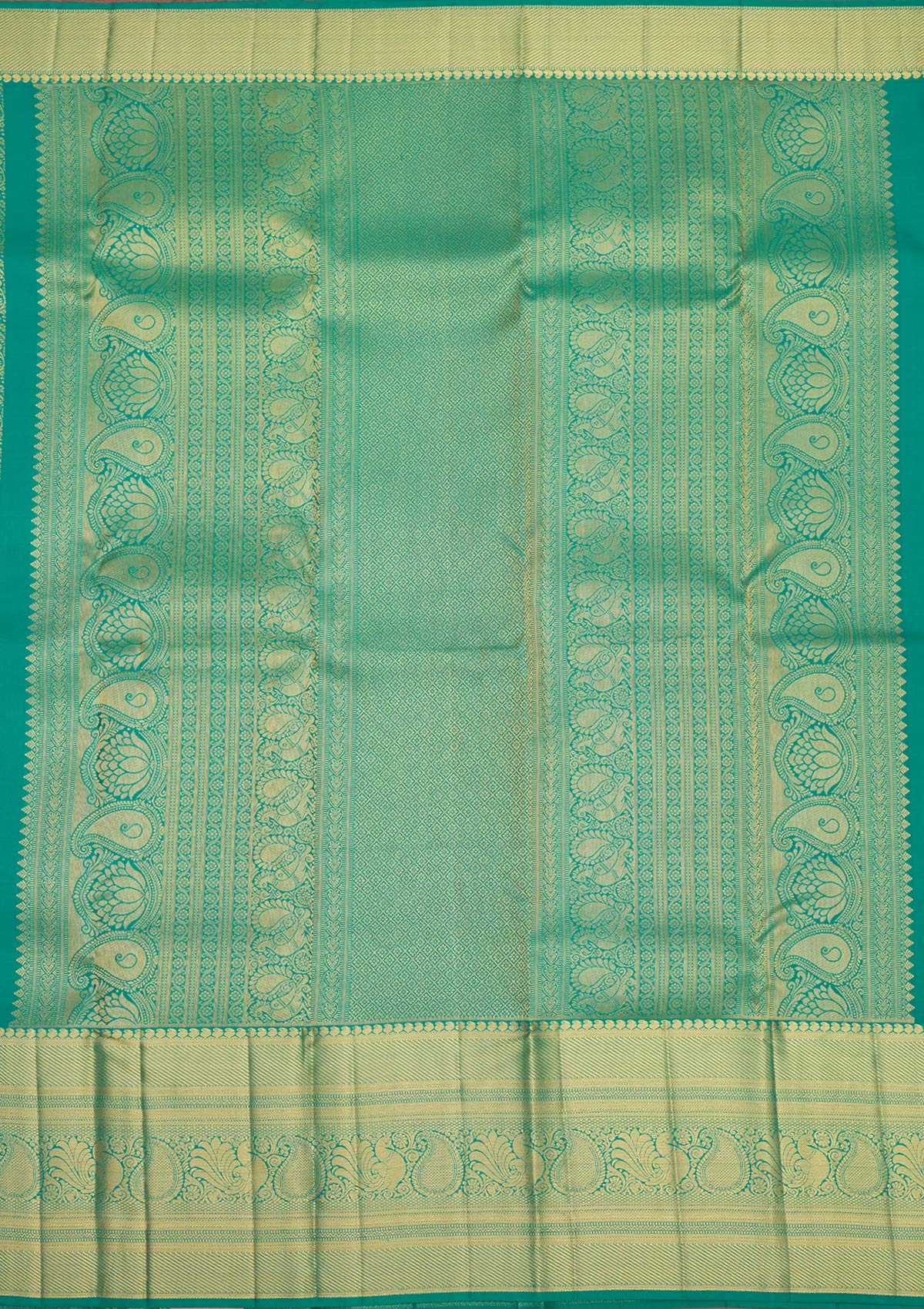 Sea Green Zariwork Pure Silk Saree