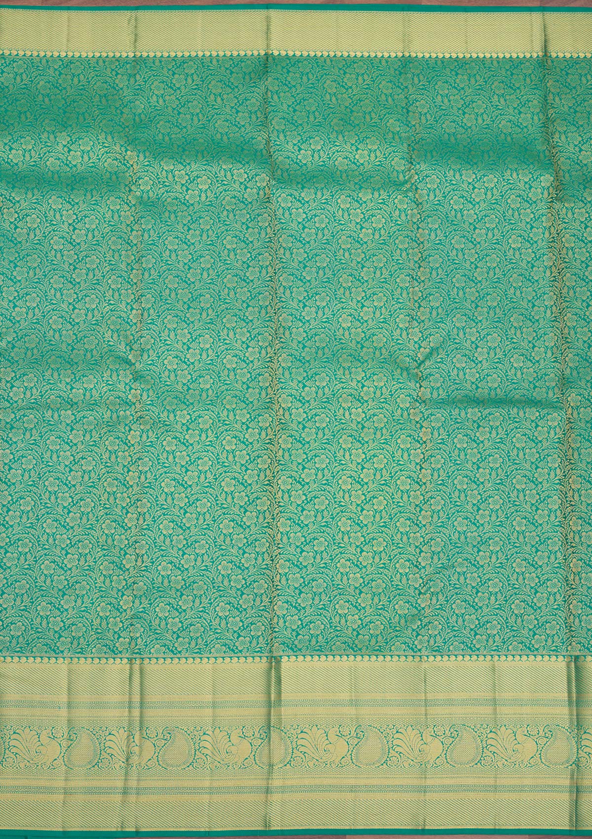 Sea Green Zariwork Pure Silk Saree