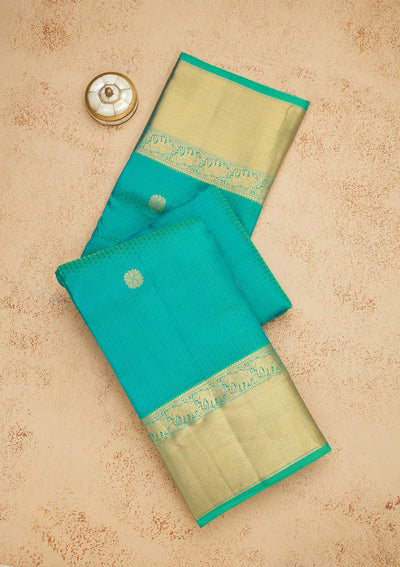 Sea Green Zariwork Pure Silk Saree-Koskii