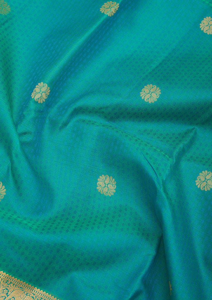 Sea Green Zariwork Pure Silk Saree