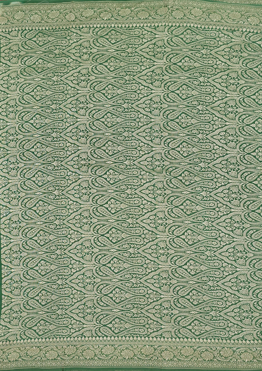 Sea Green Zariwork Pure Silk Saree-Koskii