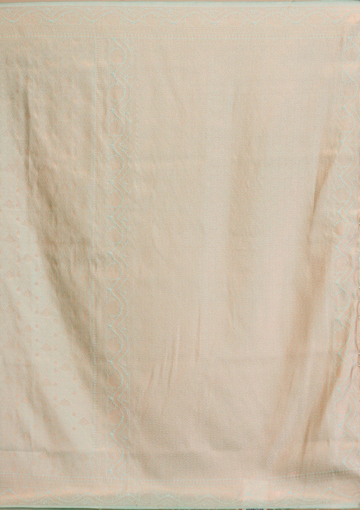 Sea Green Zariwork Soft Silk Saree-Koskii