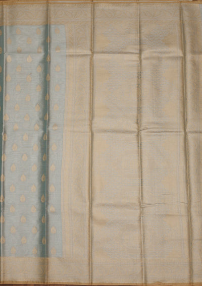 Sea Green Zariwork Tissue Saree-Koskii