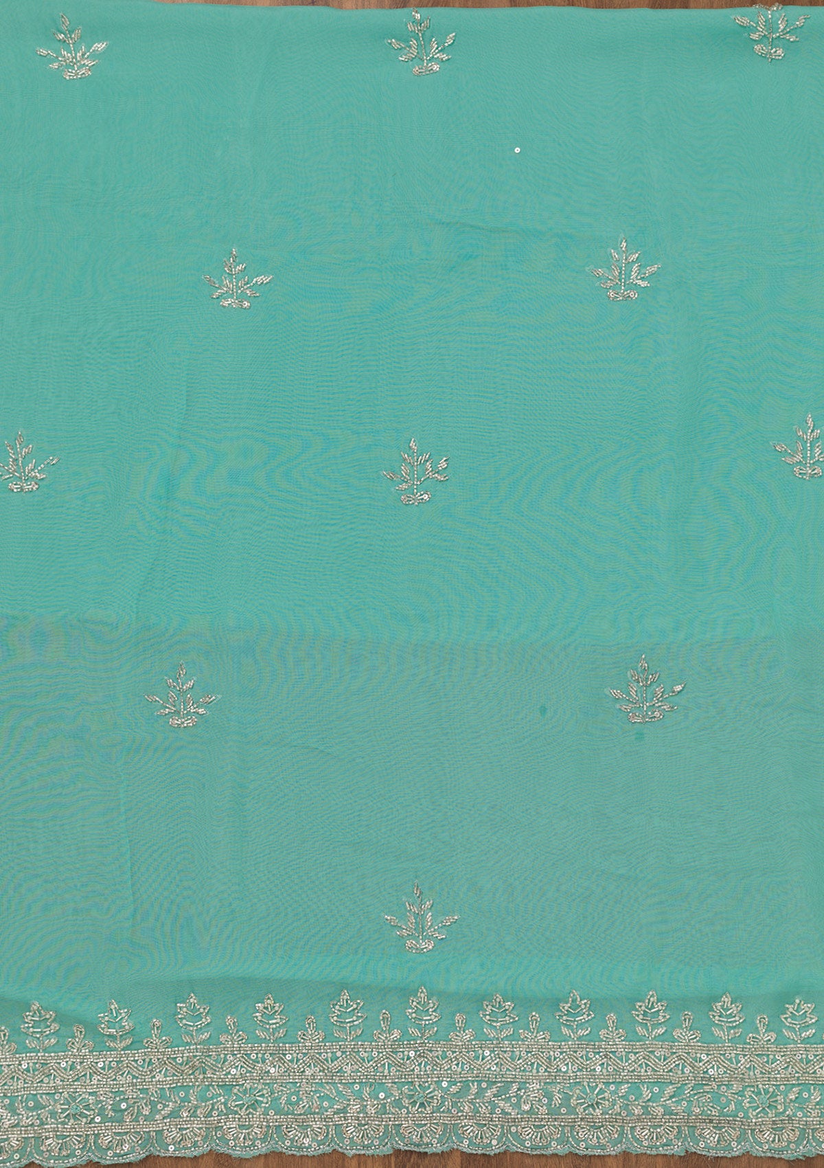 Sky Blue Stonework Tissue Unstitched Salwar Suit