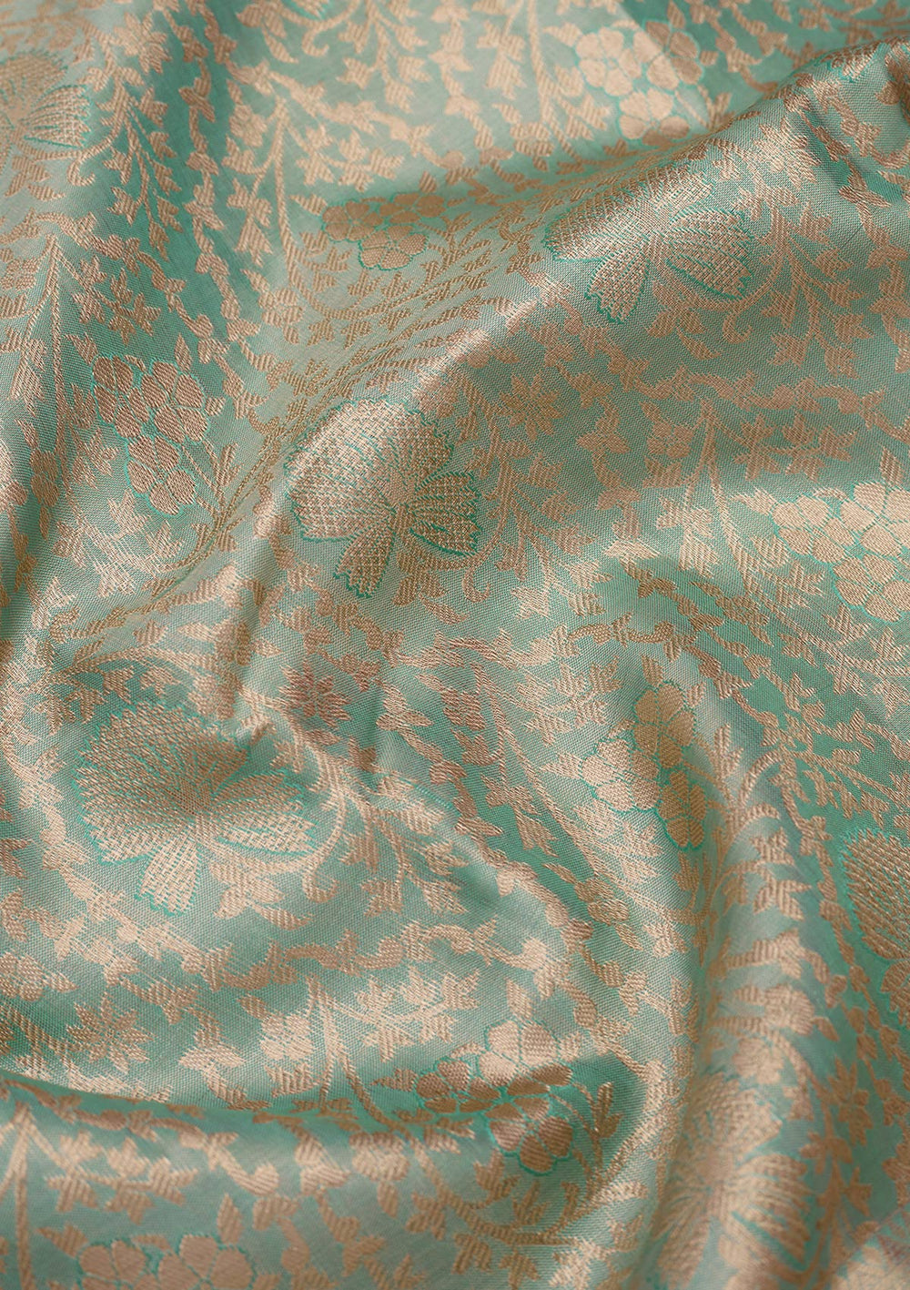 Sky Blue Zariwork Pure Silk Saree-Koskii