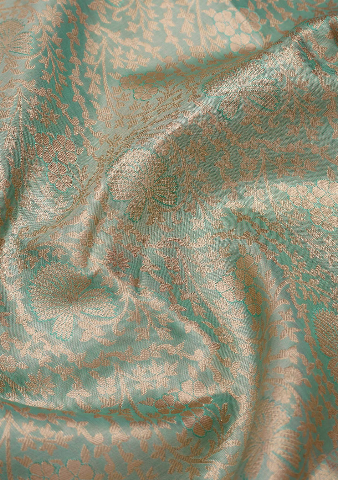 Sky Blue Zariwork Pure Silk Saree-Koskii