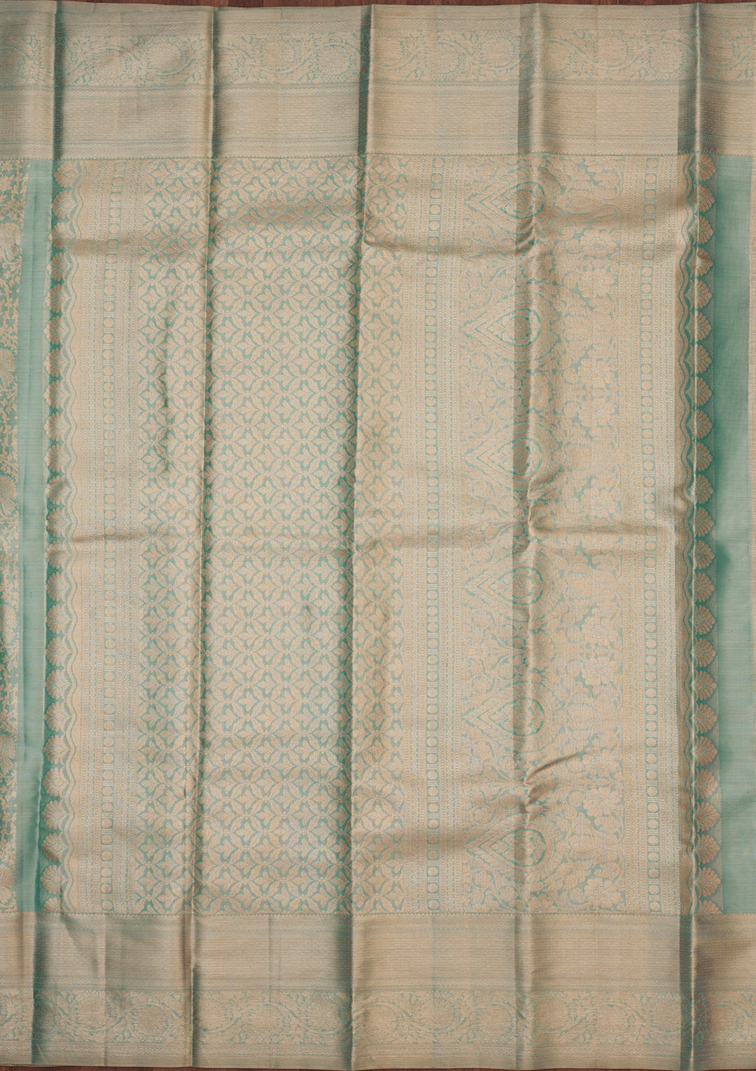 Sky Blue Zariwork Pure Silk Saree-Koskii