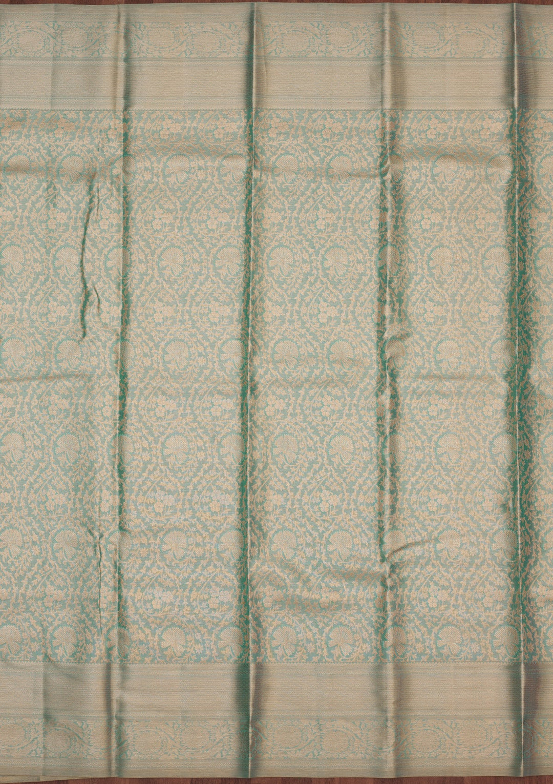 Sky Blue Zariwork Pure Silk Saree-Koskii