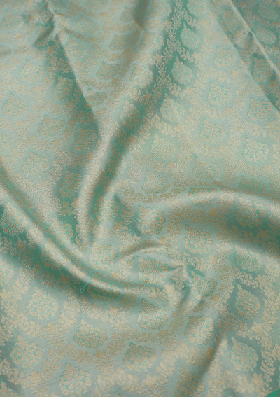 Sky Blue Zariwork Pure Silk Saree-Koskii