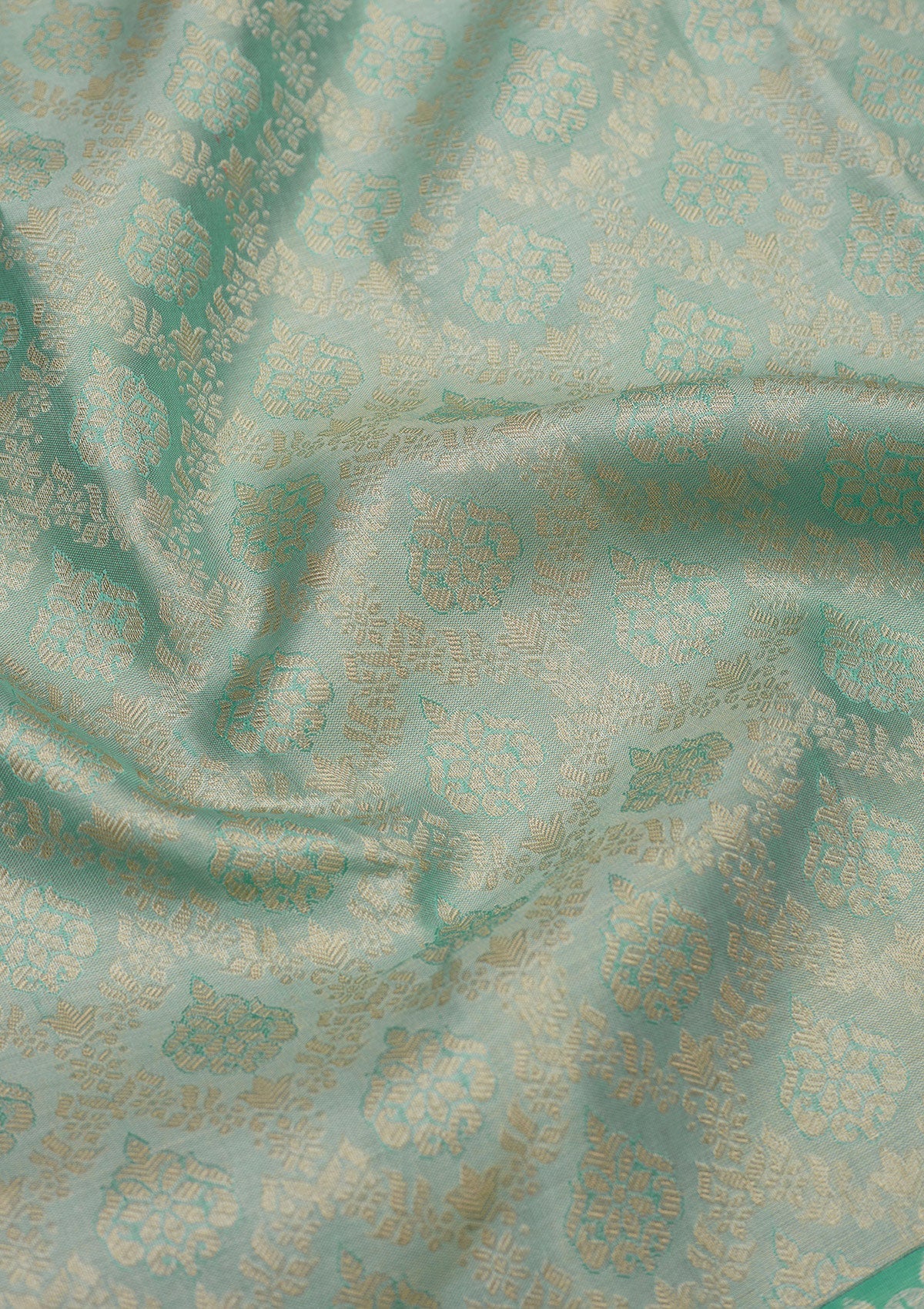 Sky Blue Zariwork Pure Silk Saree-Koskii