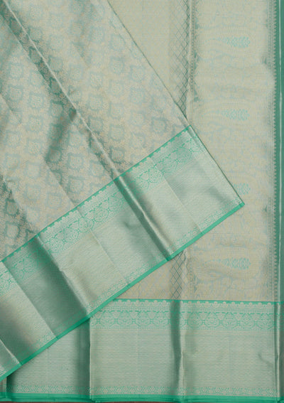 Sky Blue Zariwork Pure Silk Saree-Koskii