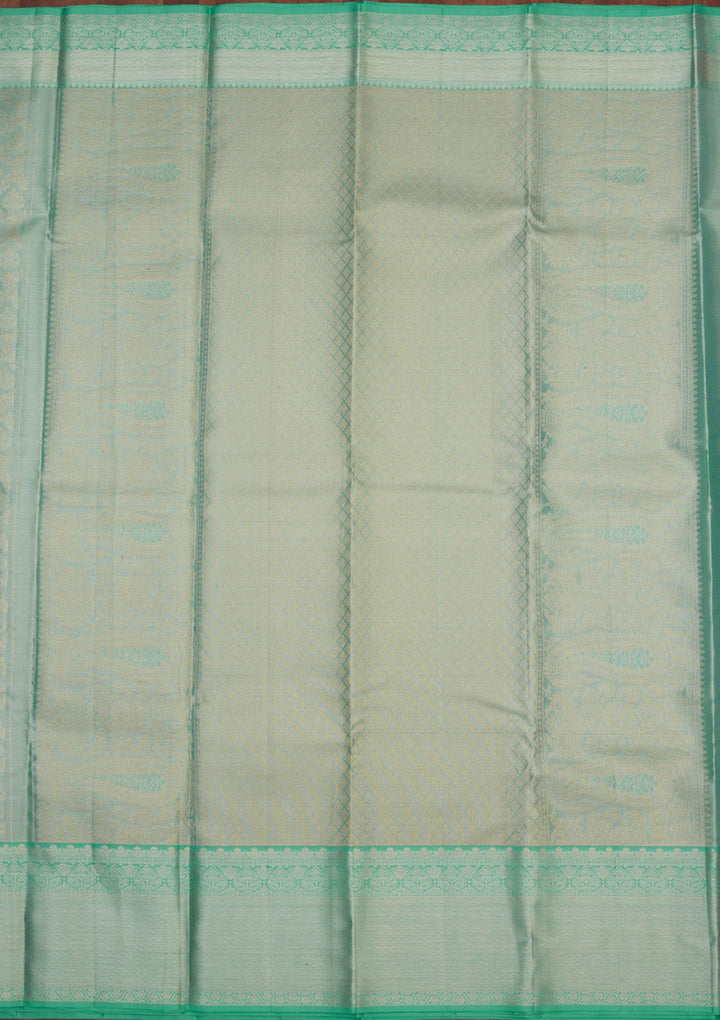 Sky Blue Zariwork Pure Silk Saree-Koskii