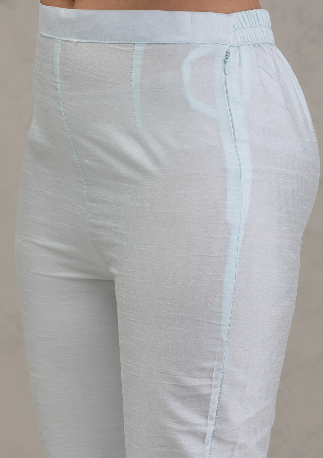 Sky Blue Cutdana Georgette Readymade Salwar Kameez