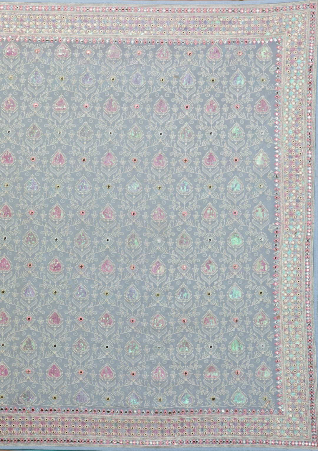 Sky Blue Gotapatti Georgette Saree-Koskii