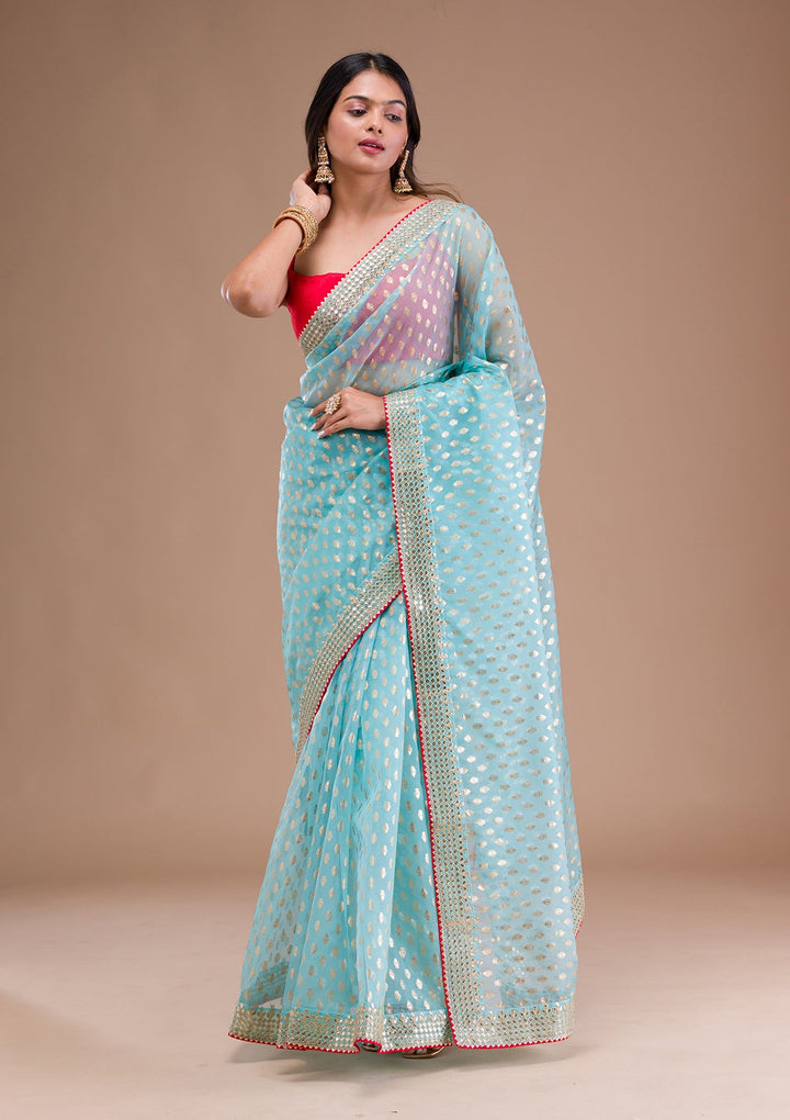Pink Stonework Georgette Designer Saree-Koskii