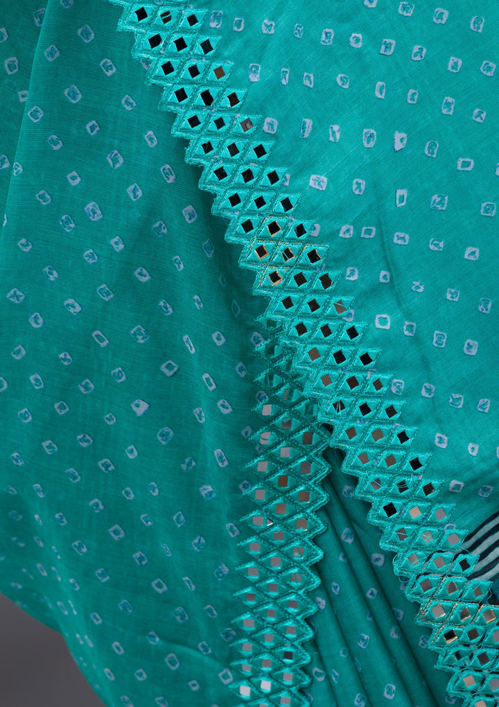 Pista Green Stonework Georgette Designer Saree-Koskii