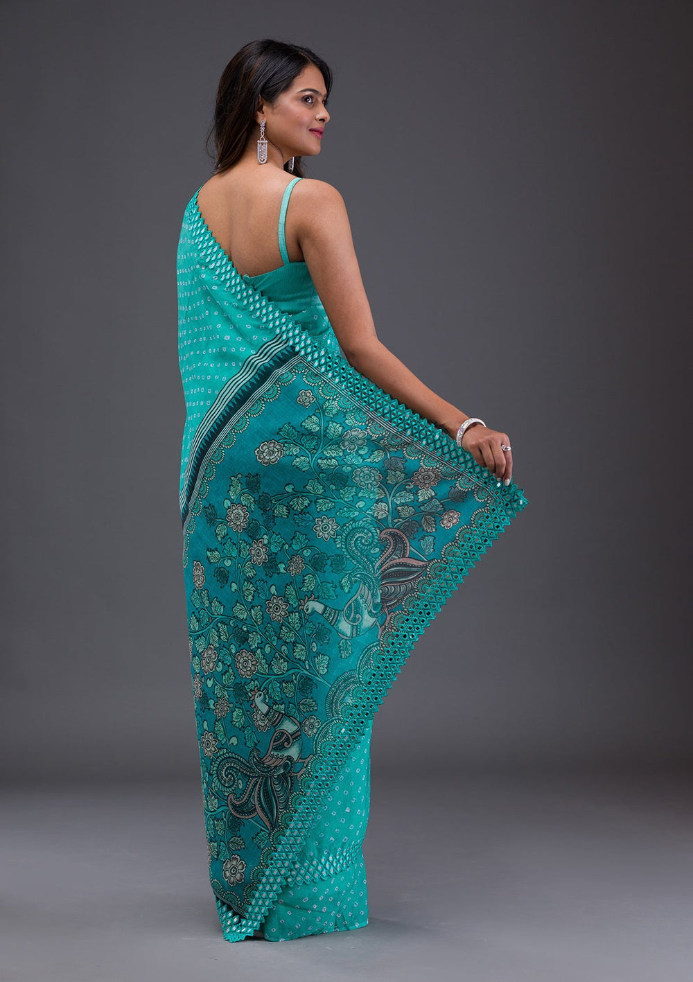 Pink Stonework Georgette Designer Saree-Koskii