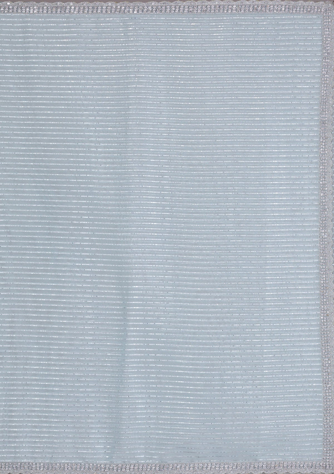 Sky Blue Stonework Georgette Saree-Koskii