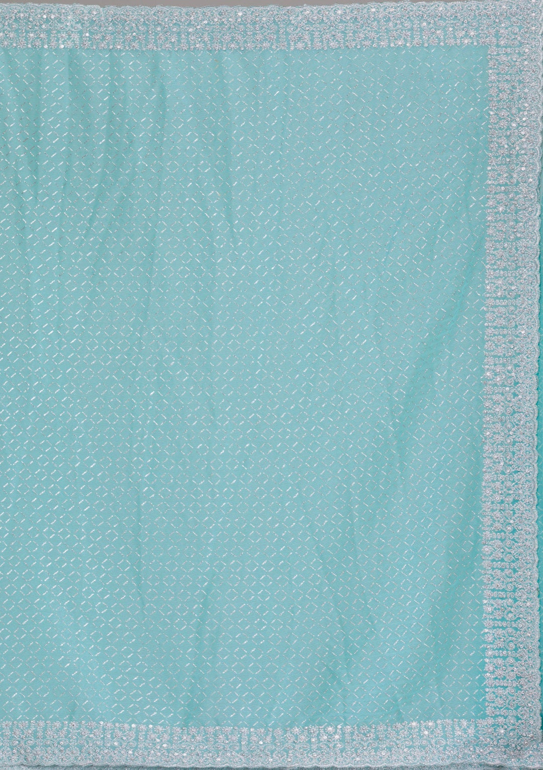 Sky Blue Stonework Georgette Saree-Koskii
