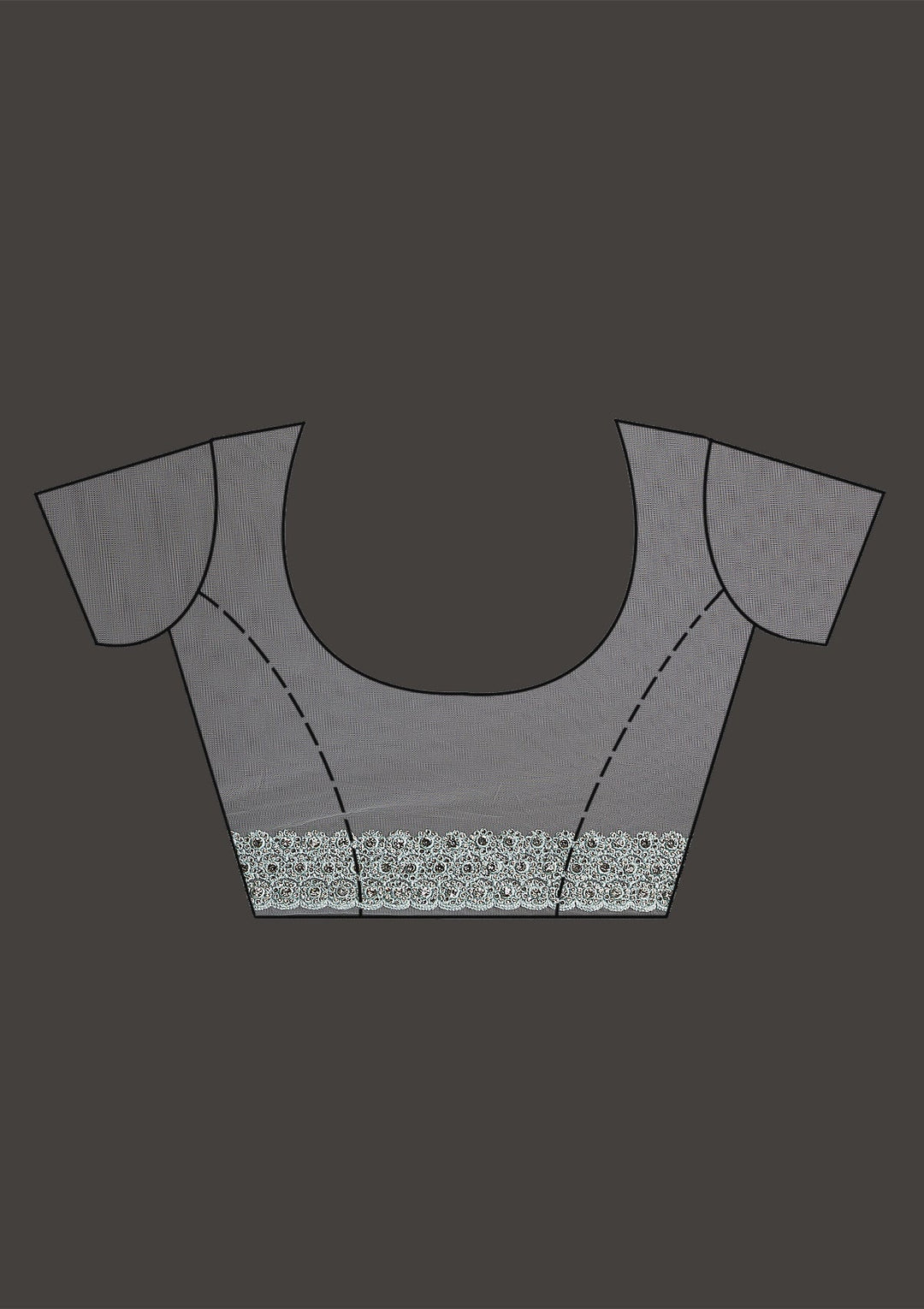 Sky Blue Stonework Net Saree-Koskii