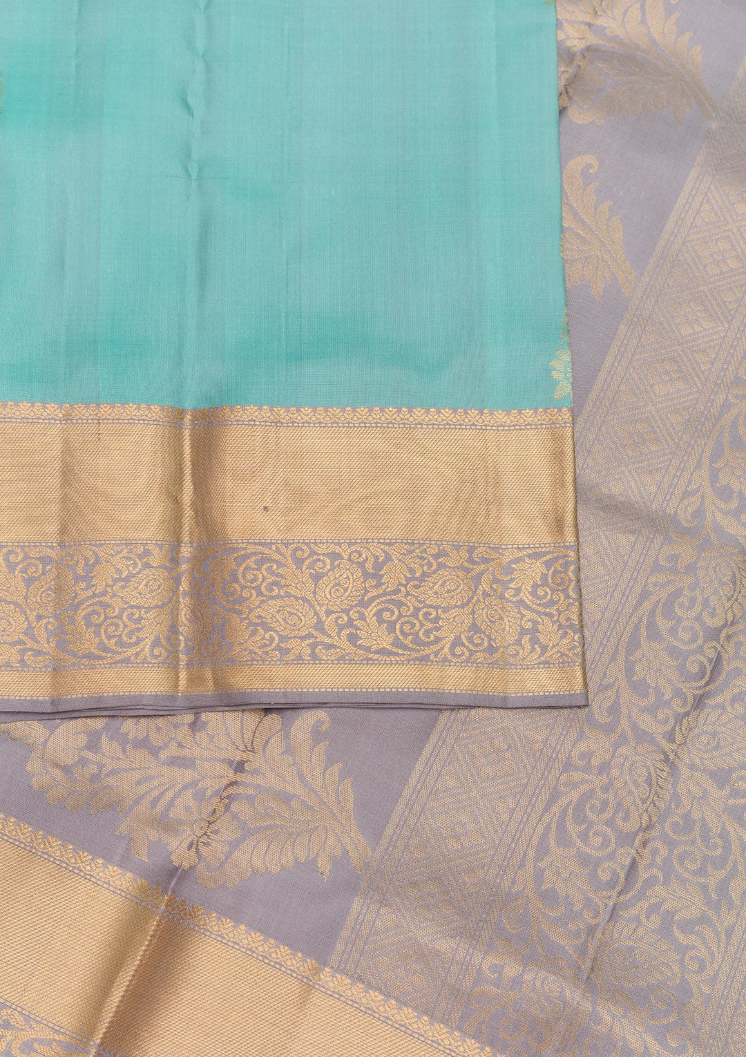 Sky Blue Zariwork Pure Silk Saree-Koskii
