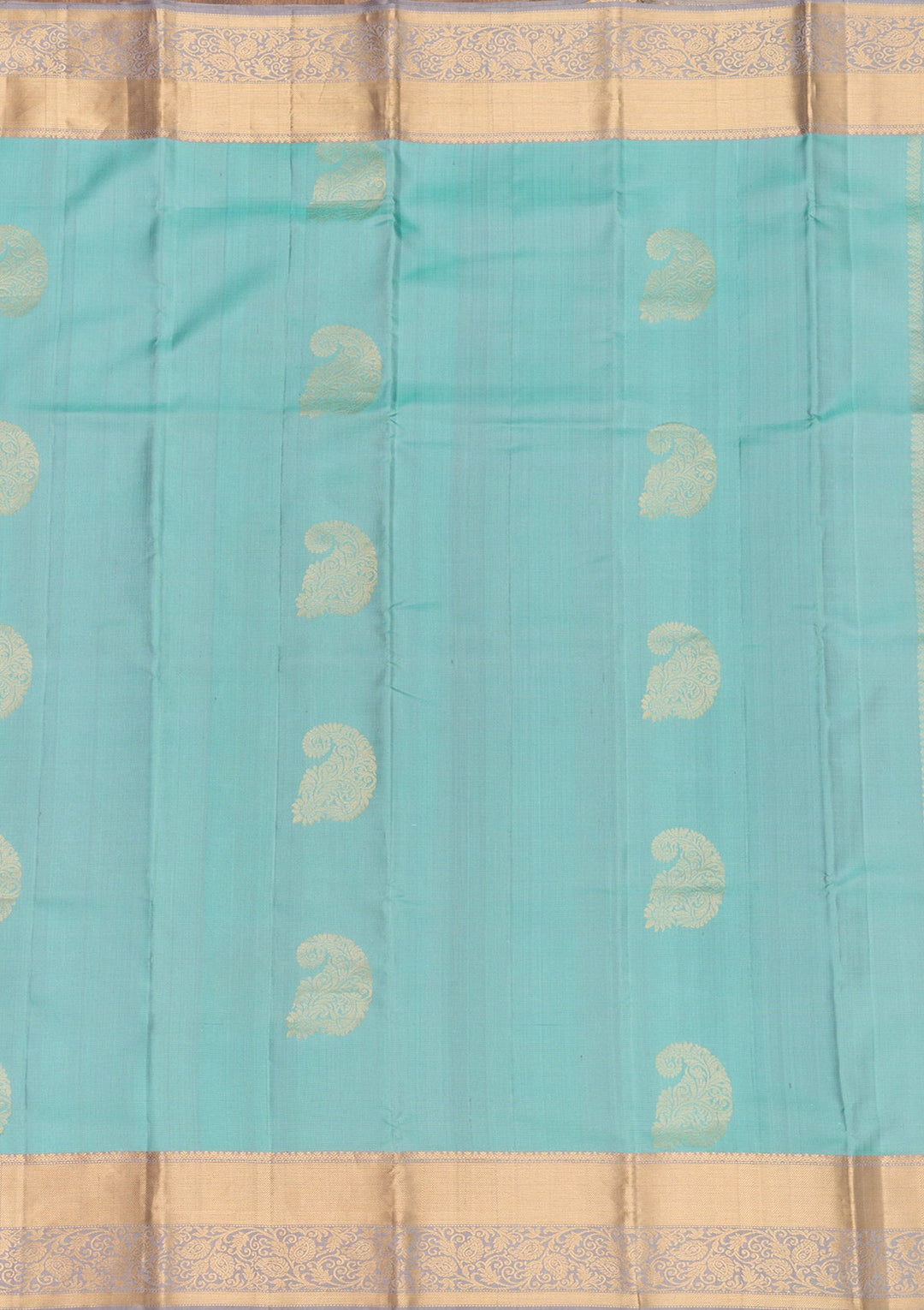 Sky Blue Zariwork Pure Silk Saree-Koskii