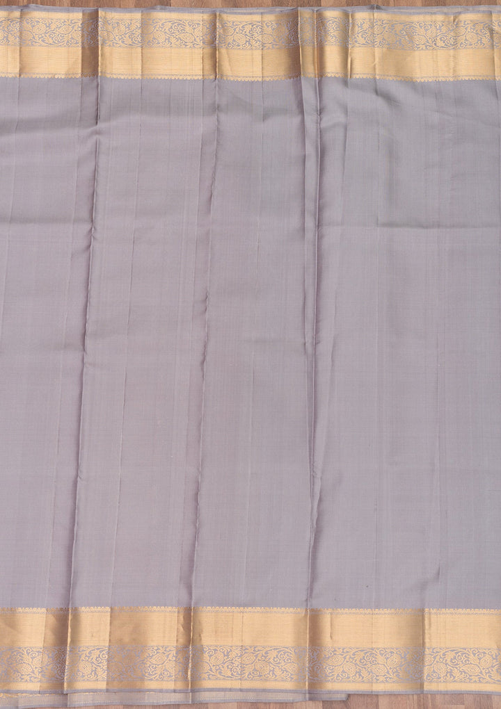 Sky Blue Zariwork Pure Silk Saree-Koskii
