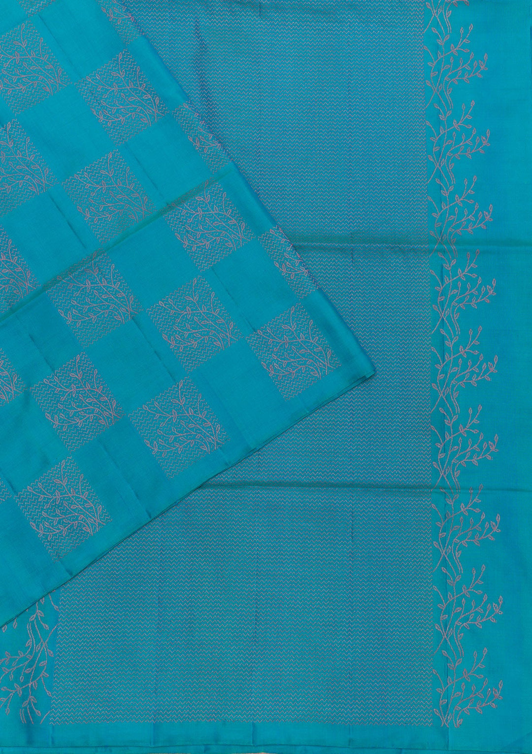 Sky Blue Zariwork Pure Silk Saree-Koskii