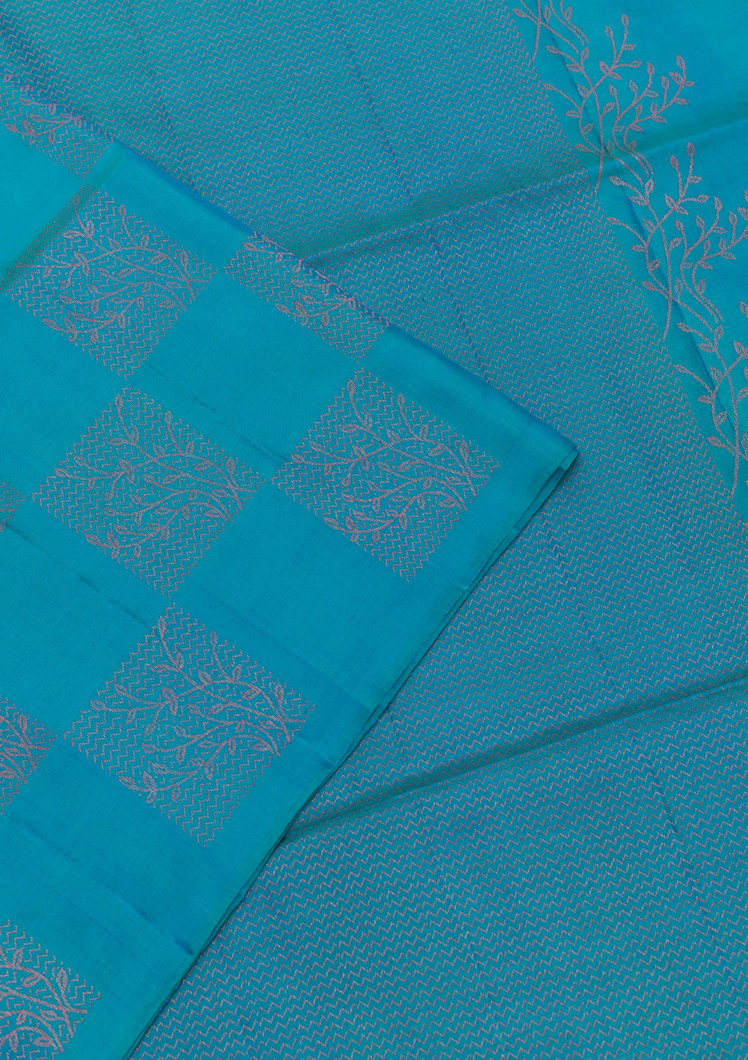 Sky Blue Zariwork Pure Silk Saree-Koskii