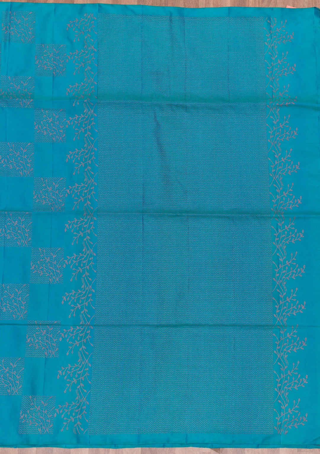 Sky Blue Zariwork Pure Silk Saree-Koskii