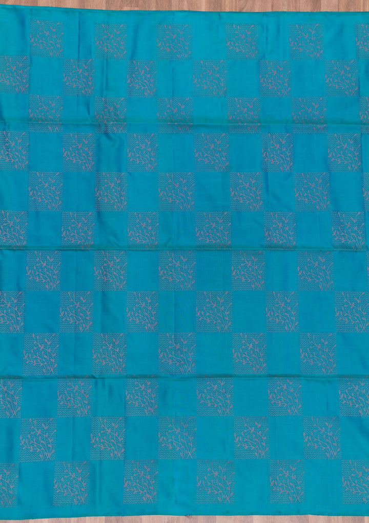 Sky Blue Zariwork Pure Silk Saree-Koskii