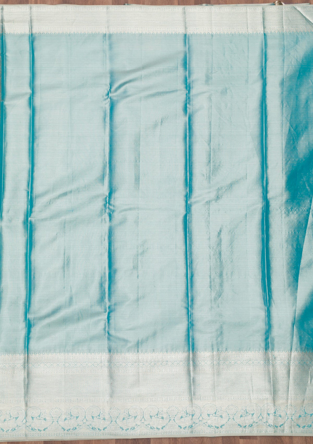 Sky Blue Zariwork Pure Silk Saree-Koskii