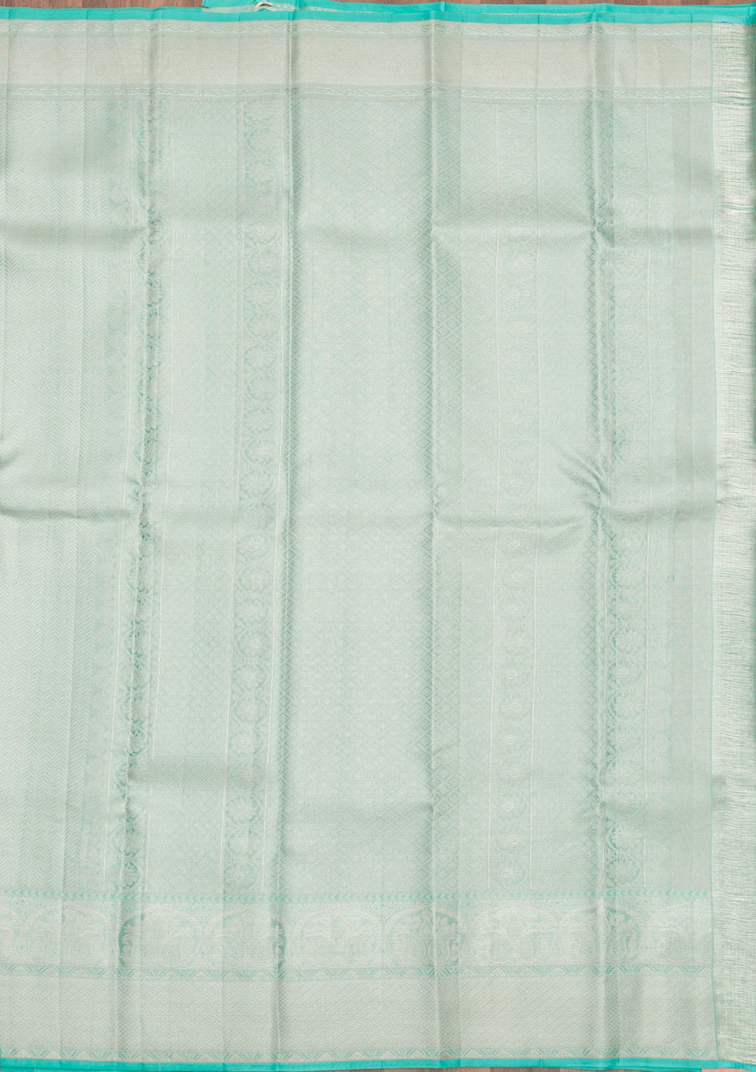 Sky Blue Zariwork Pure Silk Saree-Koskii