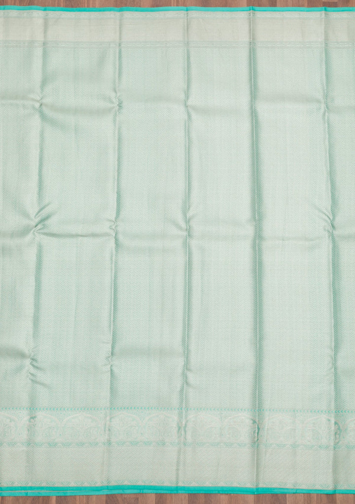 Sky Blue Zariwork Pure Silk Saree-Koskii